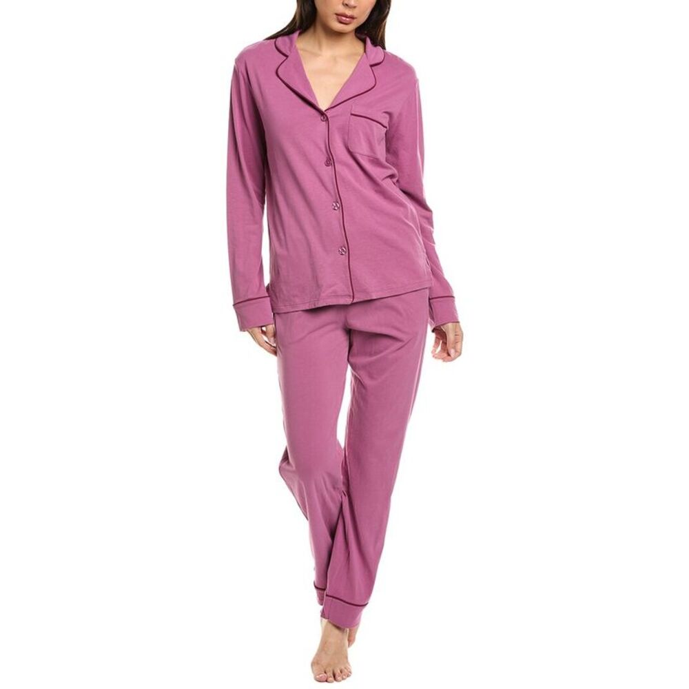 Petite Plume Womens  2Pc Pima Pajama Set, Pink